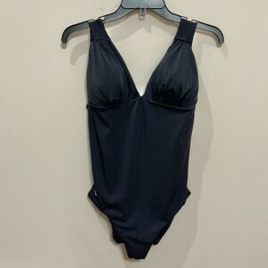 Leonisa Sculpting One Piece Swimsuit Black Sz Medium New Adjustable Swim Shaping